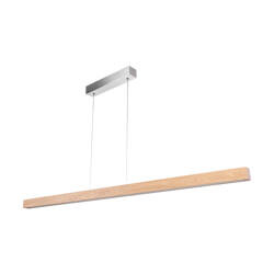 Leon Pendant Lamp 3xLED 24V Int. 58W Matt Nickel/Oiled Oak with Touch Dimmer/Rollizug (1600mm)