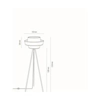 Preto Gold Floor Lamp 1xE27 Max.40W Black Metal/Black PVC Cable/Black-Gold Fabric Shade 12630104