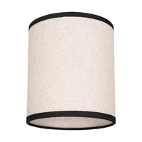 Lampshade Cylinder E27 H20 Beige Bright Linen with black ribbon A0372