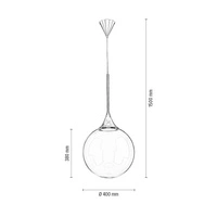 Ballare Pendant Lamp Incl. 1xLED Integrated 1200lm 2700K 15W Metal Black/Black PVC Cable/Transparent Glass 1772104