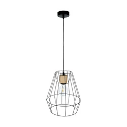 Endorfina Pendant Lamp 1xE27 Max.60W Oiled Oak/Black Metal/Black Fabric Cable 132119104