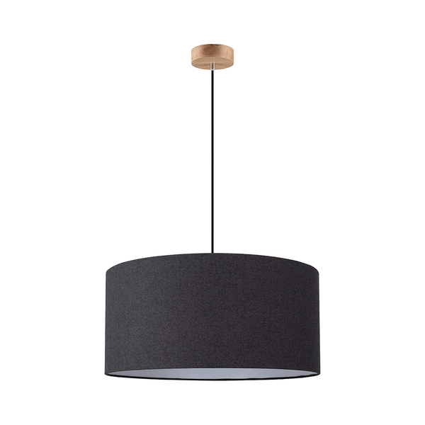 Asseto Pendant Lamp 1xE27 Max.60W Oiled Oak/Black Fabric Cable/Black Fabric Shade 3573974