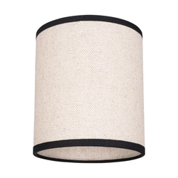 Lampshade Cylinder E27 H20 Beige Bright Linen with black ribbon A0372