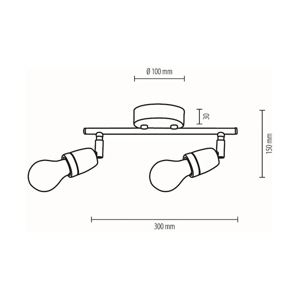 Porcia Ceiling Lamp 2xE27 Max.25W Black Metal/Gold Metal/Black Ceramics 8127204