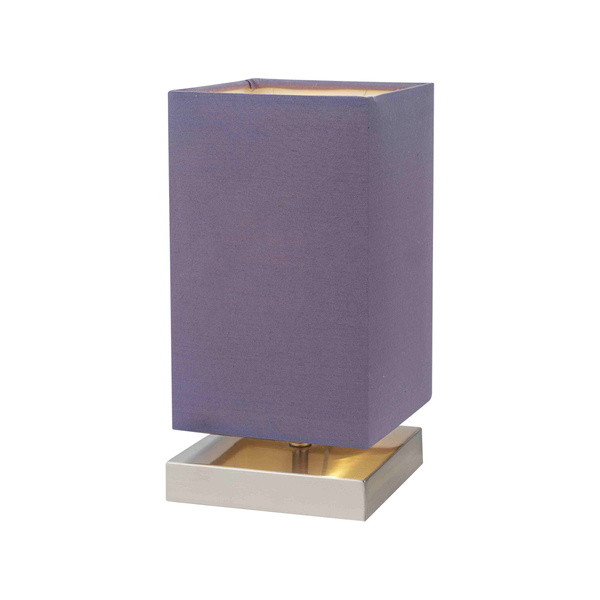 Nanga Table Lamp 1xE14 Max.40W Satin Metal/Purple Fabric Shade