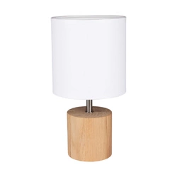 Trongo Round Table Lamp 1xE27 Max.25W Oiled Oak/Black PVC/White 7181974