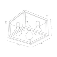 Kago Ceiling Lamp 4xE27 Max.60W Oiled Oak/Chrome 9158474