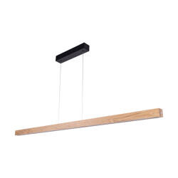 Leon Pendant Lamp 3xLED 24V Int. 58W Black/Oiled Oak with Touch Dimmer/Rollizug 1600mm