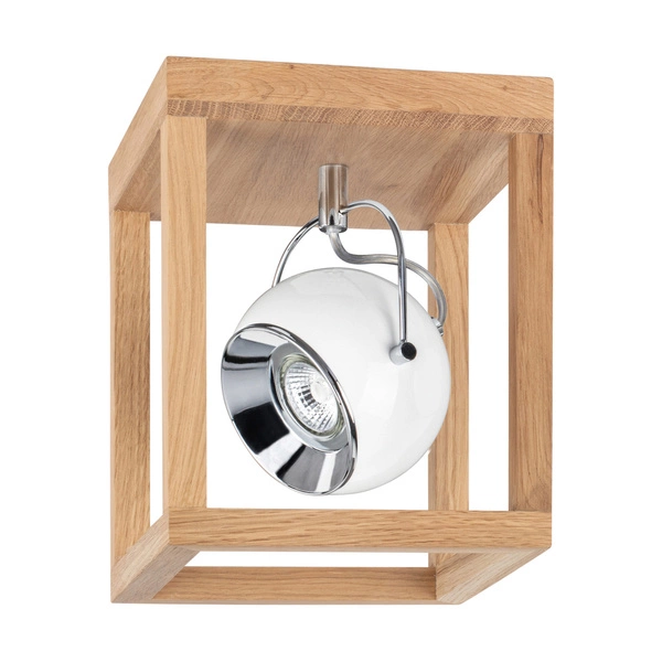 Roy Ceiling Lamp Incl.1xLED GU10 5W Oiled Oak/White Metal 5222174