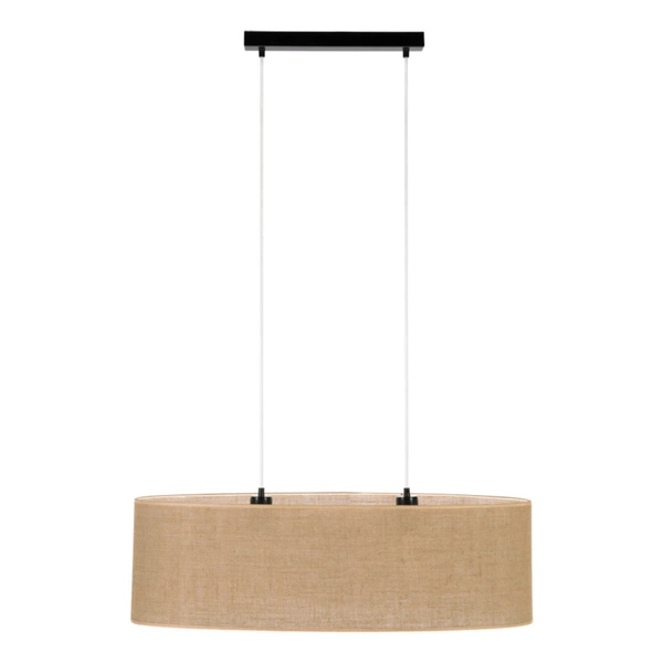 Jute Lampa Wisząca 2xE27 Max.40W Czarny/Transparentny/PVC/Beżowy 17910204