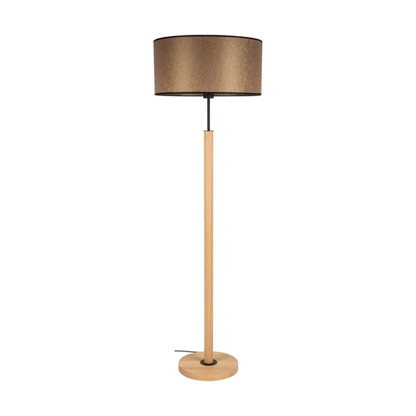 Benita Black Floor Lamp 1xE27 Max. 60W Oiled Oak/Black/Brown-Black-Gold 6017400611550