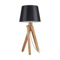 Rune Table Lamp 1xE27 Max.40W Oiled Oak/Transparent PVC Cable/Black Fabric Shade 6315074