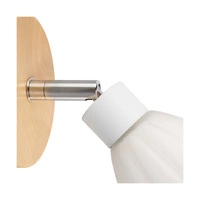 Talea Wall Lamp Incl. 1xG9 LED 300lm 2700K 3W Birch Wood/White Metal/White Glass 2016017920993