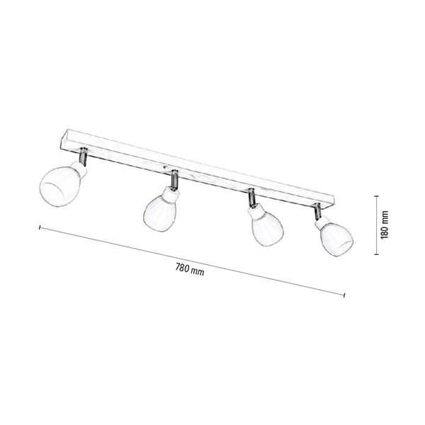 Talea Ceiling Lamp Incl. 4xG9 LED 300lm 2700K 3W Birch Wood/White Metal/White Glass 2046018220993