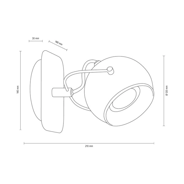 Ball Concrete Wall Lamp Incl. 1xLED GU10 5W Gray Concrete/Satin Metal 5131136