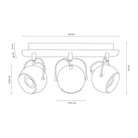 Ball Lampa Sufitowa Incl.3xLED GU10 5W Czarny/Chrom 5109384