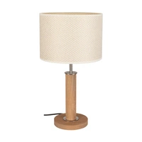 Benita Table Lamp 1xE27 Max. 40W Oiled Oak/Matte Nickel/Cream-Silver 7017400511528