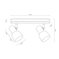 Svantje Ceiling Lamp 2xE14 Max.40W Oiled Oak/Chrome/White 2239274