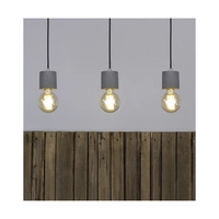Mocna lampa wisząca 3xE27 Max.60W Szary beton/Czarny kabel z tkaniny 7169336L