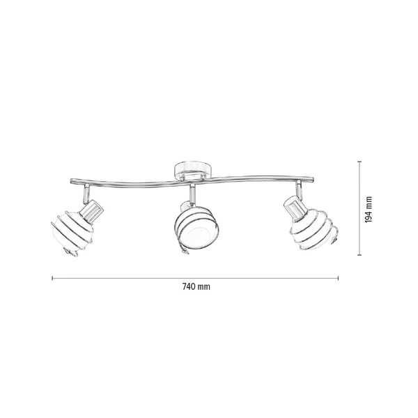 Daria Ceiling Lamp 3xE14 Max.40W Satin Metal/White Glass 2093327