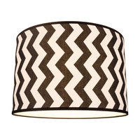 Lampshade Cylinder E27 H40 White-Black Cotton with zigzag pattern A0414