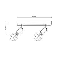 Elmin Ceiling Lamp 2xE27 Max.25W Oiled Oak/Black Metal 2264204