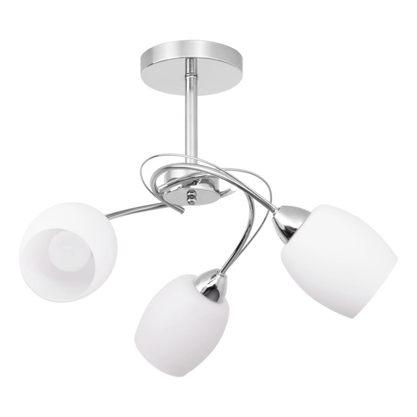 Pisa Ceiling Lamp 3xE27 Max.60W Chrome Metal/White Glass 8280328