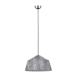 Natura Pendant Lamp 1xE27 Max.60W Chrome Metal/Black PVC Cable/Gray-White Metal 9804128