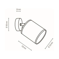 Nevoa Wall Lamp 1xE27 Max.25W Black Metal/Chrome Metal/Silver Fabric Shade 56794104