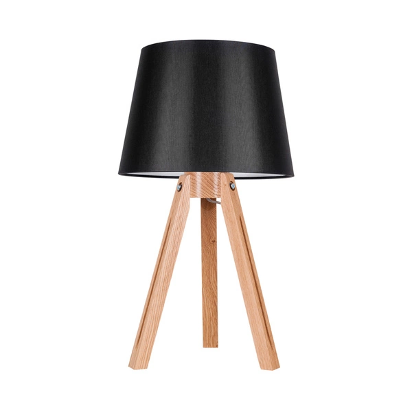 Tripod Table Lamp 1xE27 Max.40W Oiled Oak/Transparent/Black 6115074