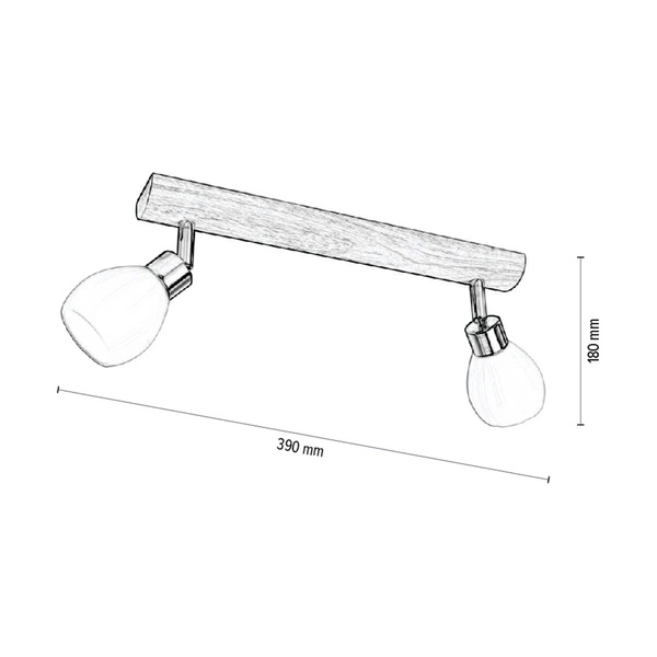 Kira Ceiling Lamp Incl. 2xG9 LED 300lm 2700K 3W Oiled Oak/Satin Metal/White Glass 2027417220993