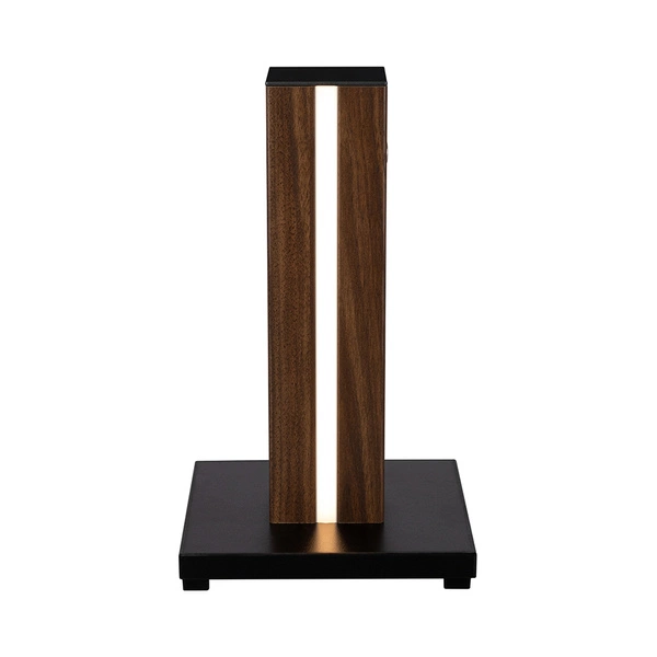 Flame Table Lamp 1x LED 12V Integrated 4.6W Black/Walnut veneer/Black PVC/Touch Dimmer 830119186