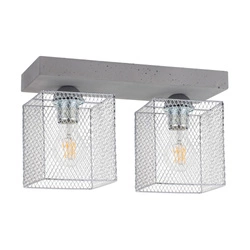 Lampa Sufitowa Gittan 2xE27 Max.60W Szary Beton/Chromowany Metal 8172236