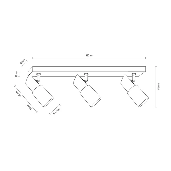 Birgit Ceiling Lamp 3xE14 Max.40W Oiled Oak/White 2222374