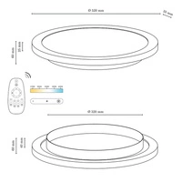 Vivica Round Lampa Sufitowa 1xLED Zintegrowany 36W Dąb Olejowany/Biały/Pilot 2088215