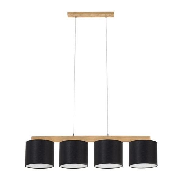 Aprillia Pendant Lamp 4xE27 Max.25W Oiled Oak/Transparent PVC/Black