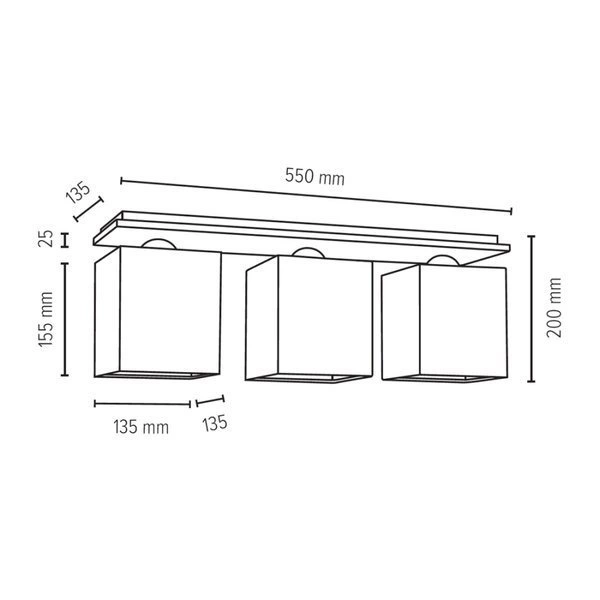 Rivoli Ceiling Lamp 3xE27 Max.25W Chrome/White 8582328_SL