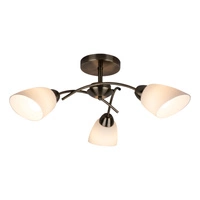 Viletta Ceiling Lamp 3xE27 Max.60W Patina Metal/White Glass 8141311