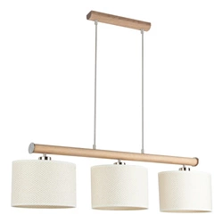 Mercedes Pendant Lamp 3xE27 Max.40W Oiled Oak/Cream-Silver 1037400111525