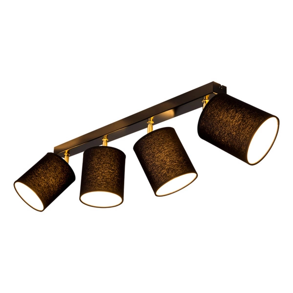 Aprillia Lampa Sufitowa 4xE27 Max.25W Czarny Metal/Złoty Metal/Czarny Klosz Tkaniny 56346404
