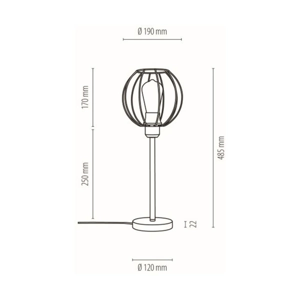 Coop Table Lamp 1xE27 Max.25W Black Metal/Black PVC Cable 72480104