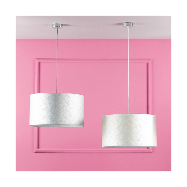 Lampa wisząca Mirabella 1xE27 maks. 60W chromowany metal/antracytowy kabel z tkaniny/srebrny klosz z materiału syntetycznego 1692128