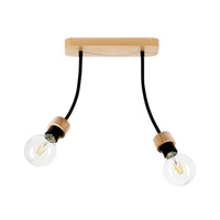 Allumer Lampa Sufitowa 2xE27 Max.25W Dąb Olejowany/Czarny Metal 5414274