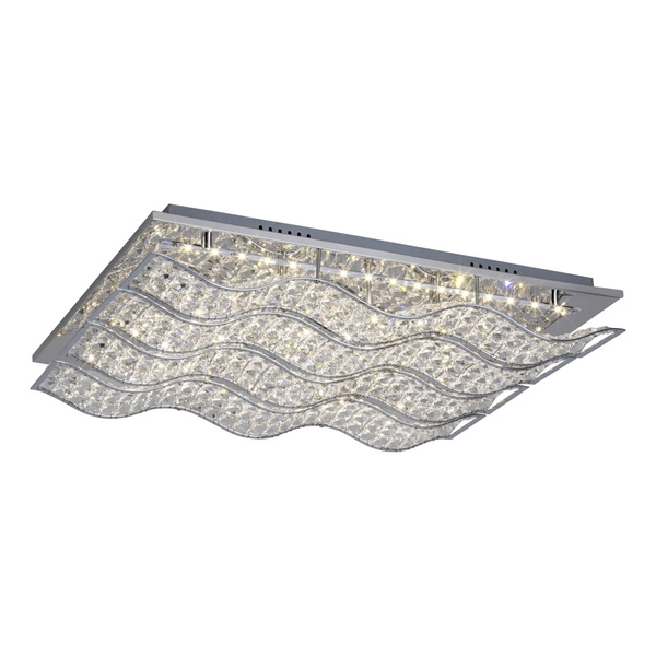 Wrzecionowa lampa sufitowa w zestawie Zintegrowana dioda LED 2240lm 4000K 32W Chromowany metal/przezroczysty kryształ 5963128