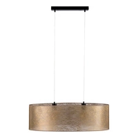Nevoa Pendant Lamp 2xE27 Max.40W Black Metal/Transparent PVC Cable/Gold Fabric Shade 17940204
