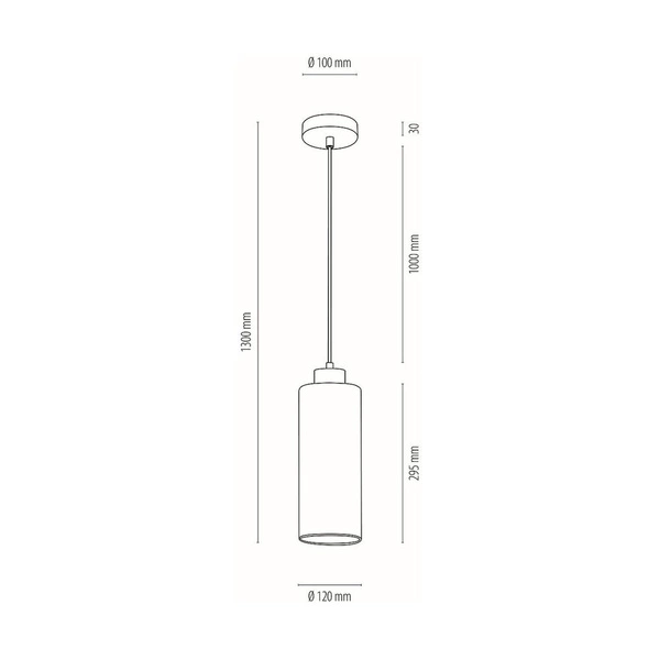 Lampa Wisząca Zefir 1xE27 Max.60W Czarny Metal/Przezroczysty Kabel PCV/Szkło Dymne 113870104