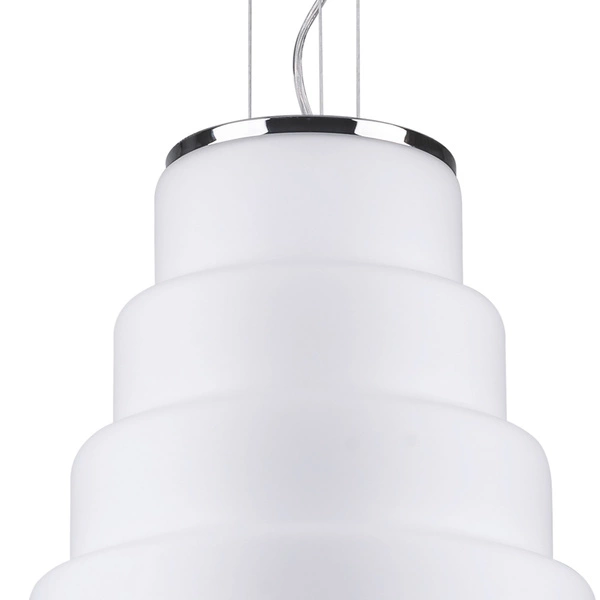 Britt Pendant Lamp 1xE27 Max.60W Chrome Metal/White Glass 1670128