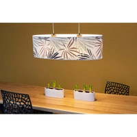 Lampa Wisząca Hoja 2xE27 Max.40W Dąb Olejowany/Przezroczysty Kabel PCV/Tapeta Wielobarwna 17470274