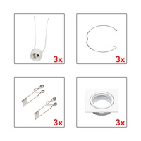 Cristaldream Set of Downlights 3xGU10 Max.50W White Metal 23050302