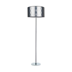 Maxima Floor Lamp 1xE27 Max.60W Chrome Metal/Transparent PVC Cable/Silver Fabric Shade 6593028